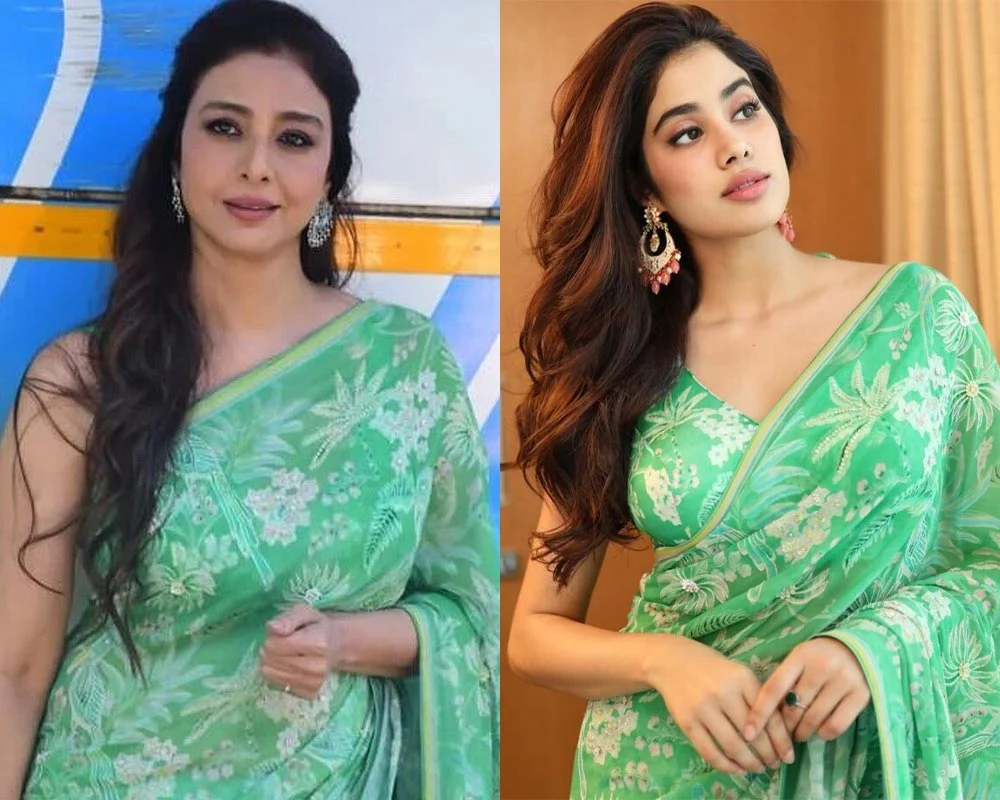 janhvi kapoor tabu same saree hot actress