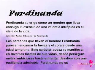 significado del nombre Ferdinanda