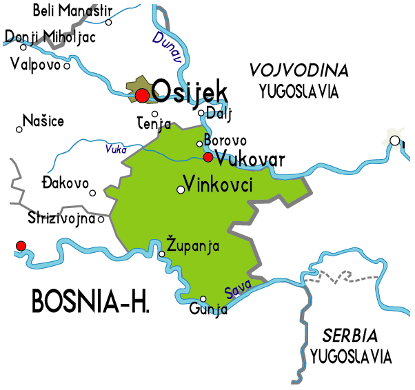 karta našica i okolice Karta Vukovara I Okolice Karta karta našica i okolice