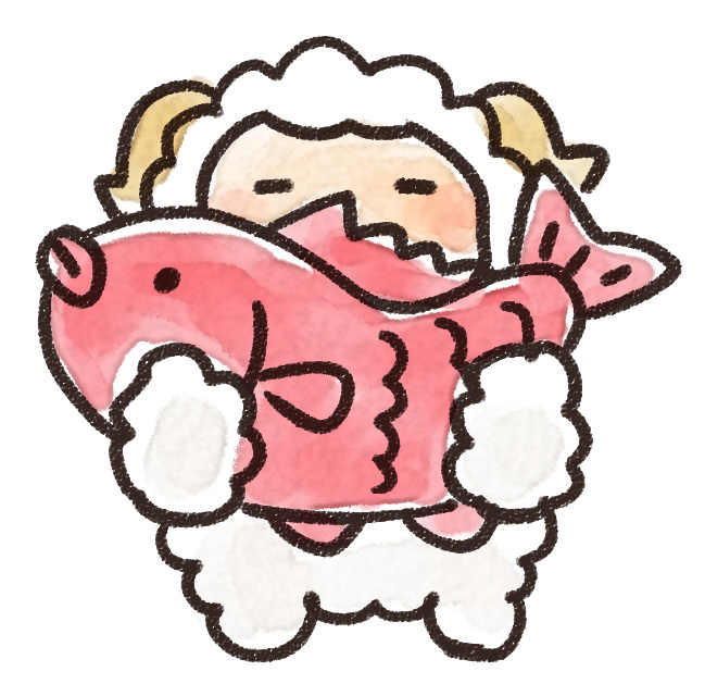 鯛を持っている羊のイラスト 未年 ゆるかわいい無料イラスト素材集 鯛を持っている羊のイラスト 未年 ゆるかわいい無料イラスト素材集