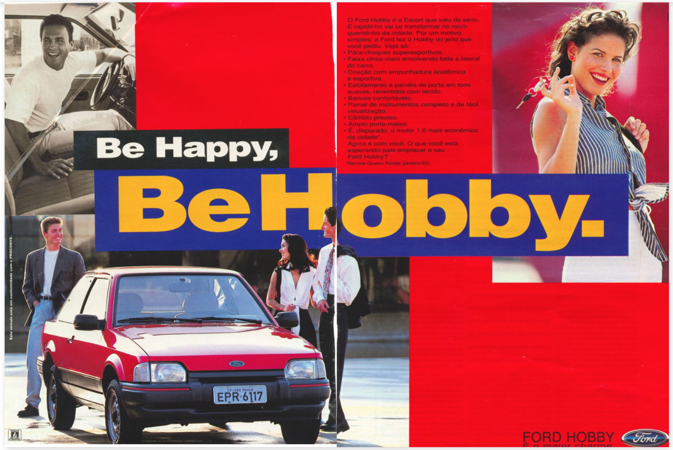 Anúncio da Ford promovendo a geração Hobby do Escort em 1993