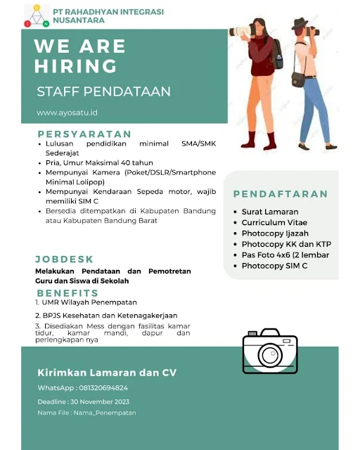 Loker bandung staff pendatang di PT rahadhyan integrasi nusantara