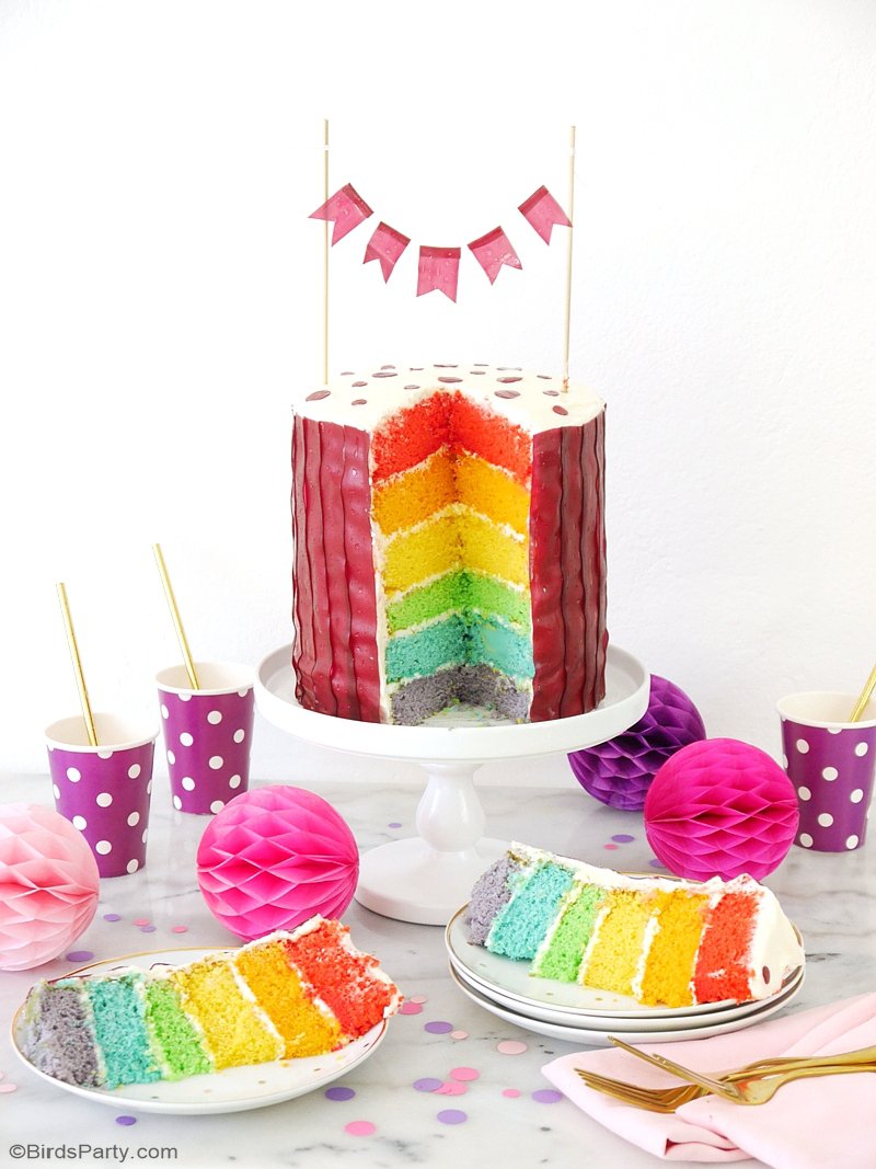 Strawberry Red Velvet and Vanilla Checkerboard Cake - easy to make, delicious cake for a birthday, gender reveal baby shower or spring tea party! by BirdsParty.com @BirdsParty #cake #checkeboard #checkerboardcake #redvelvetcake #redvelvet #cakedecorating #cakedecor #cake #cakedesign