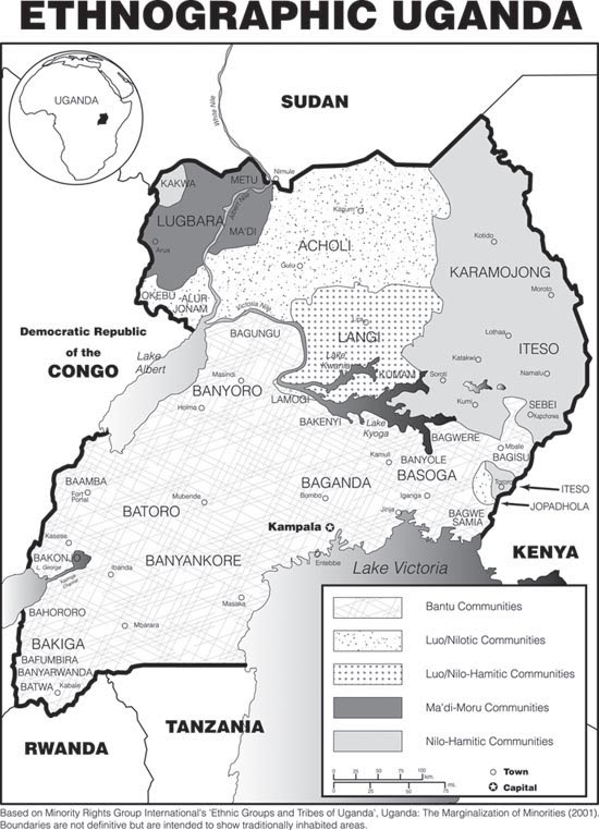 Physical Map Of Uganda. Most of Uganda#39;s tribal