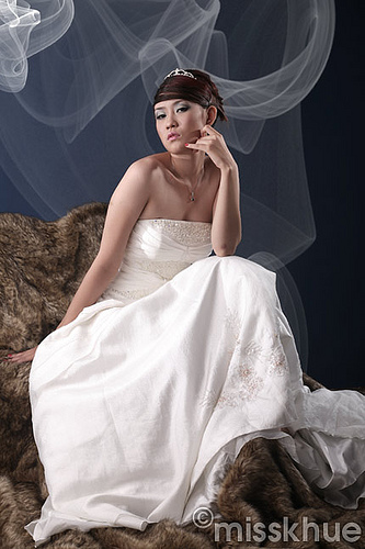 Sexy Chinese Woman + Bridal Gown