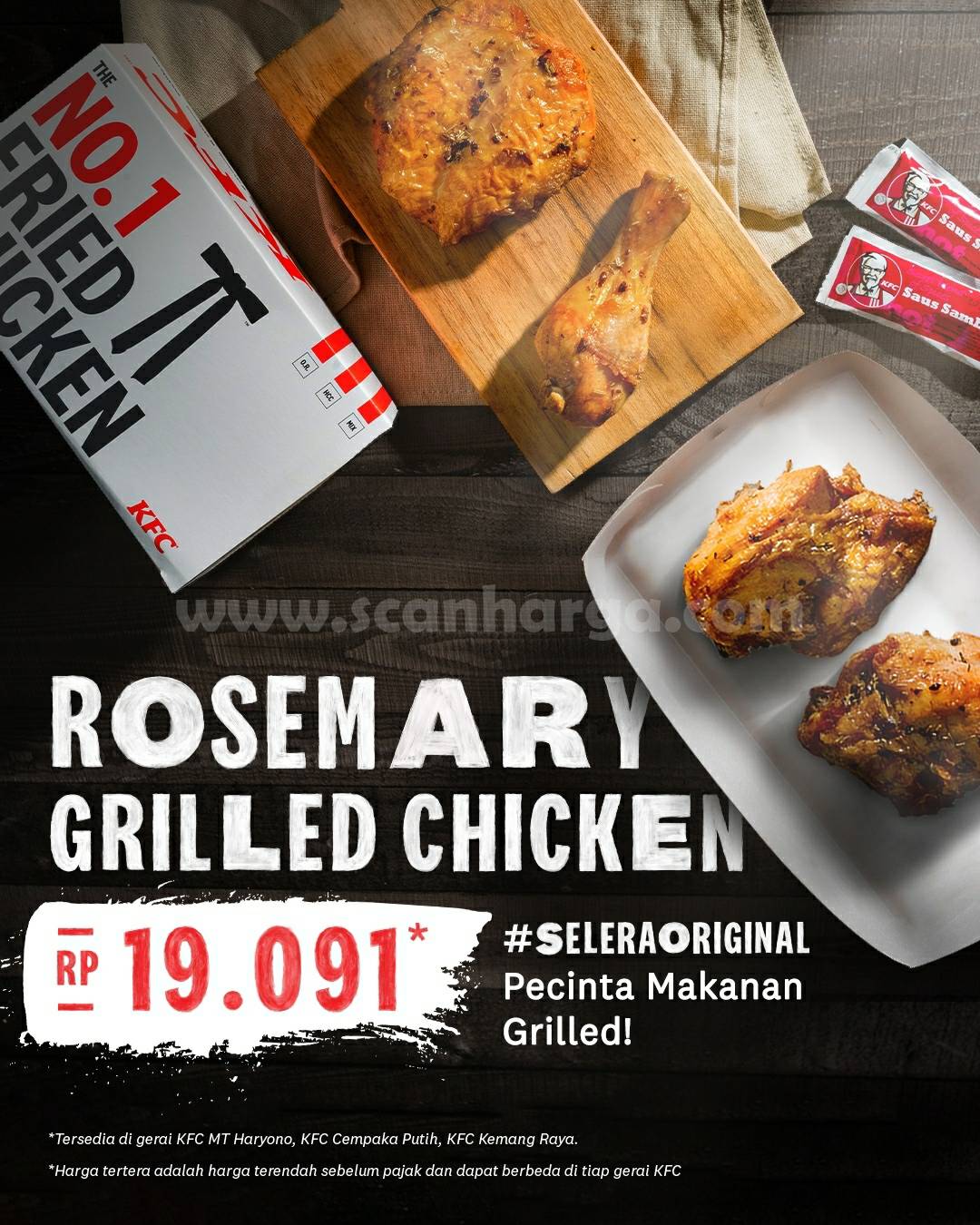 Promo KFC Rosemary Grilled chicken Harga Spesial hanya Rp. 19.091