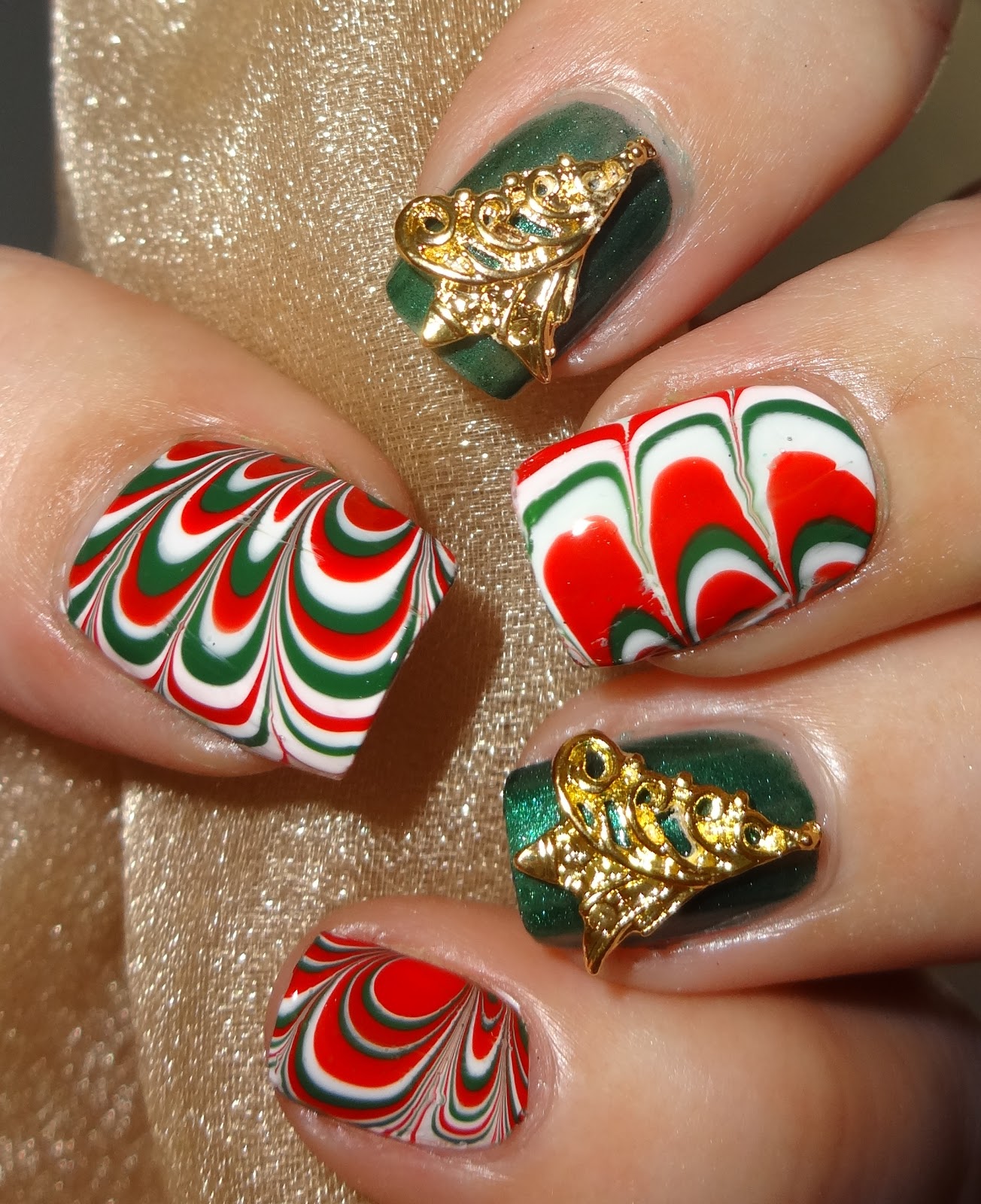 Wendy's Delights: Gold Christmas Tree Nail Charms from Charlies Nail Art