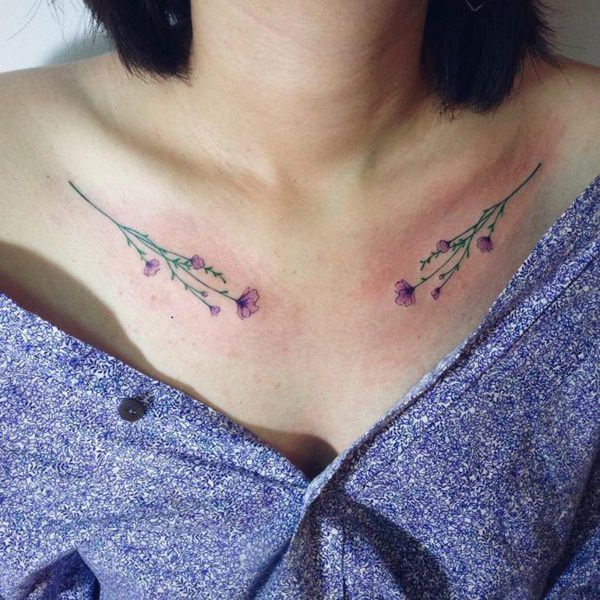Tatuagens femininas na clavícula 