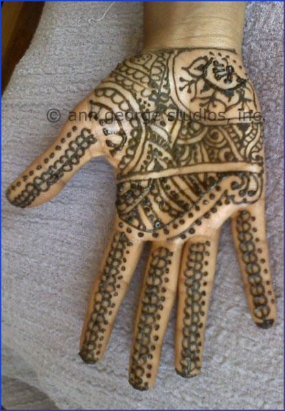 Here is a photo of a full palm henna tattoo Henna always gives the reddest