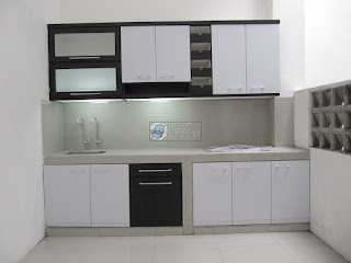 Kitchen Set Putih Hitam Monokrom - Semarang Furniture 