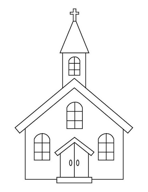 first church drawing coloring pages