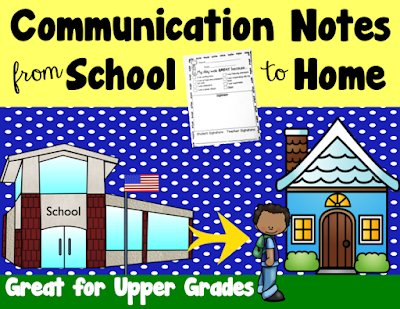 https://www.teacherspayteachers.com/Product/Communication-Notes-Upper-Grades-2086462