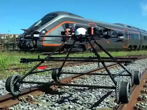 A drone guarding the tracks