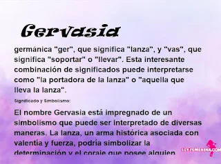 significado del nombre Gervasia