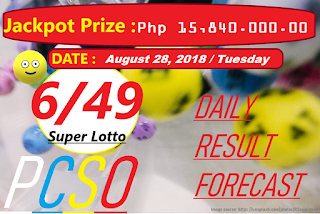  August 28, 2018 6/49 Super Lotto Result 