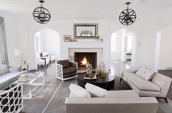 gorgeous light bright transitional style white living room orb chandelier