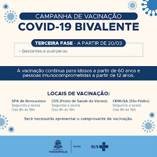 Teresópolis inicia 3ª fase da Campanha de Vacinação Bivalente contra a Covid-19