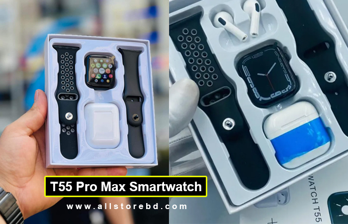 T55 Pro Max Smartwatch with Earbuds & Double Strap