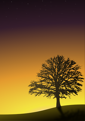 Draw A Sunset With Tree Silhouette Landscape Scene Using Inkscape And The Gimp Tutorial Geek