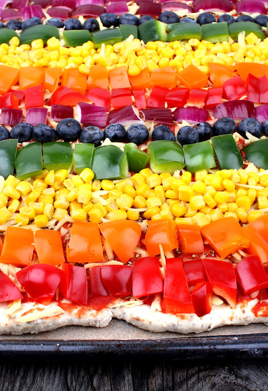 Oppskrift Regnbuepizza Grønnsakspizza Pridepizza Fargerik Hjemmelaget Pizza Vegansk Ost Melkefri