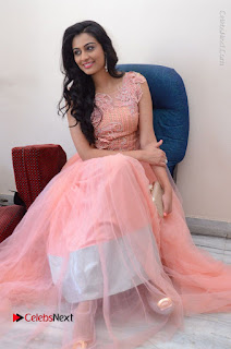 Actress Neha Hinge Stills in Pink Long Dress at Srivalli Teaser Launch  0136.JPG