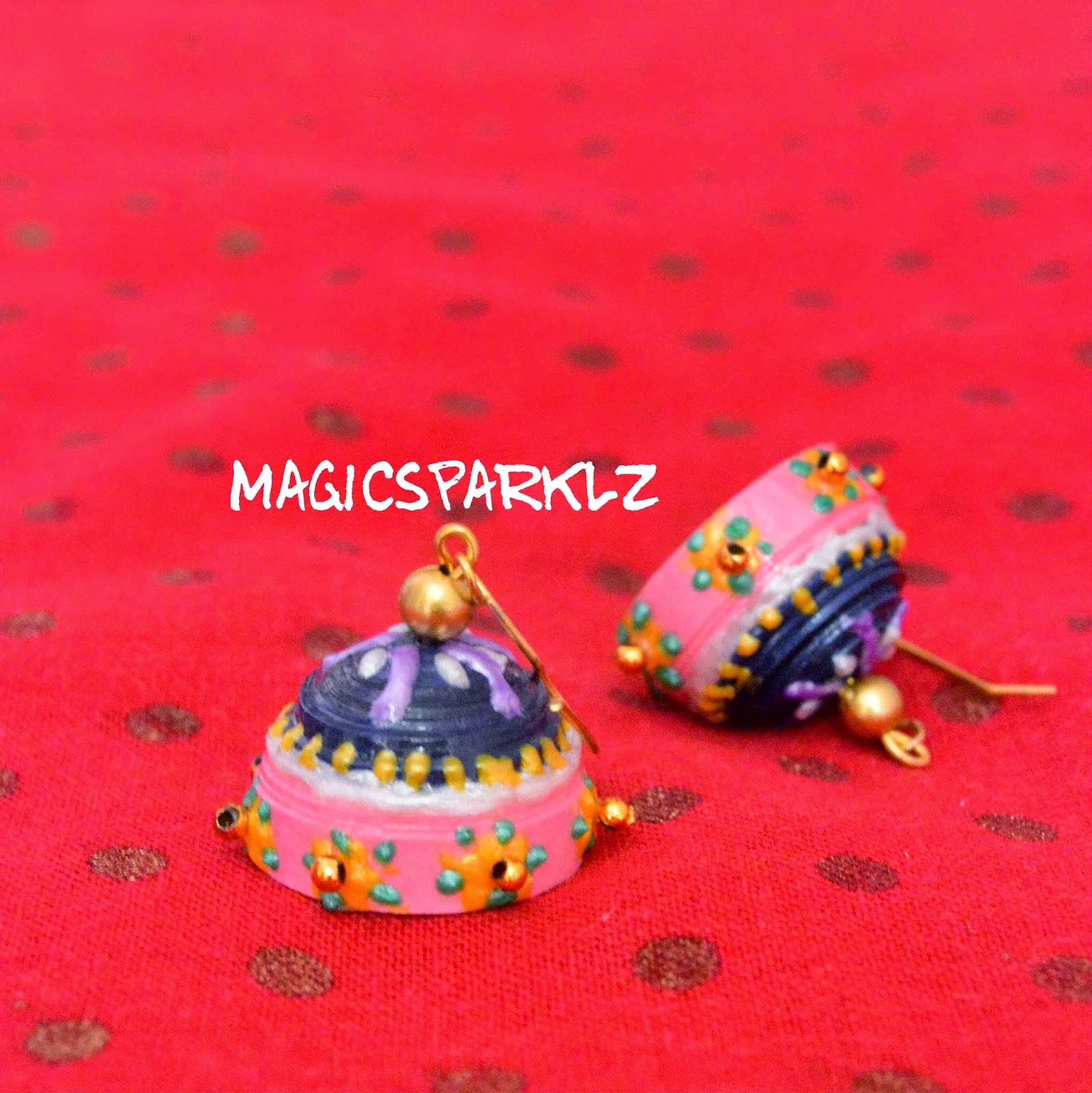 Quilled Jhumka with beads