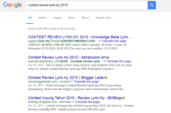 Google Malaysia Contest Review Lynk.my 2015