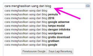  kebanyakan blogger sesepuh memakai salah satu tehnik riset keywoard alias riset kata  Jangan Remehkan Soal Tebak-tebakan Kata Kunci!!