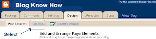 Select Edit HTML in Blogger