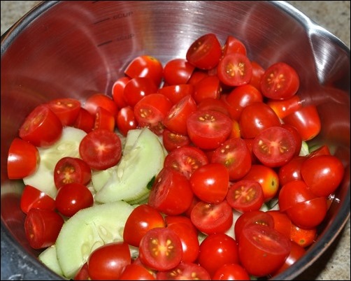 cucumbers and tomatoes