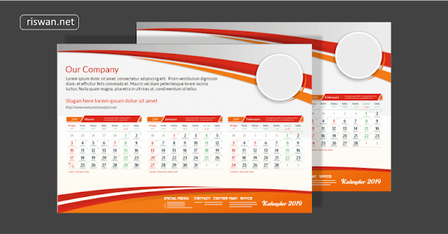 Download Template Kalender 2019 CDR Gratis Lengkap Dengan Tanggal Jawa dan Hijriyah