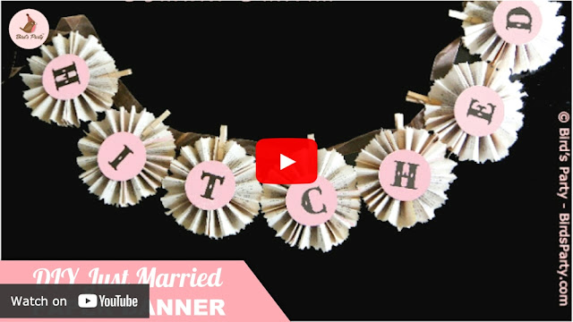 Click here to see how to make this DIY Just married paper banner for your wedding on my YouTube channel!