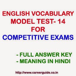 English Vocabulary Sample Test Paper - 14