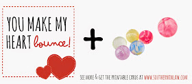 You make my heart bounce - Bouncy ball Valentines Gift Idea - Punny Valentines Gift Ideas Free Printable Valentines Cards