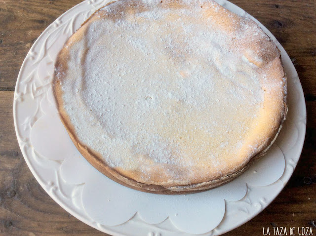 Tarta de queso con azúcar glass