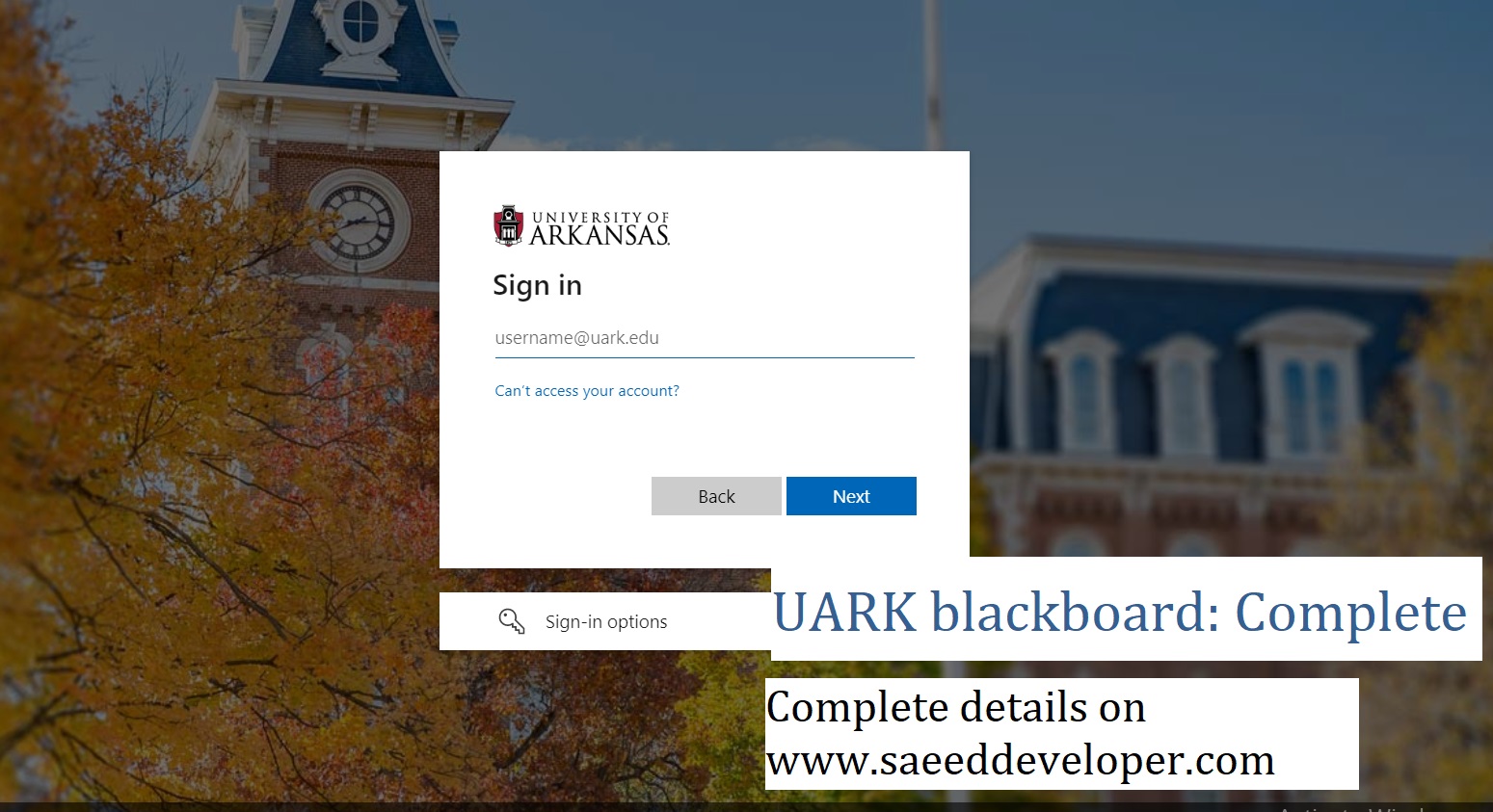 UARK blackboard