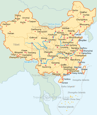 China Map Regional Political