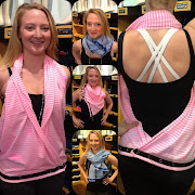 The pink and white Vinyasa scarf. Posted by LuluAddict at 11:52 PM 16 . (vinyasa scarf pink stripe)