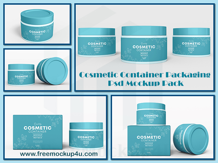 Cosmetic Container Packaging Psd Mockup Pack