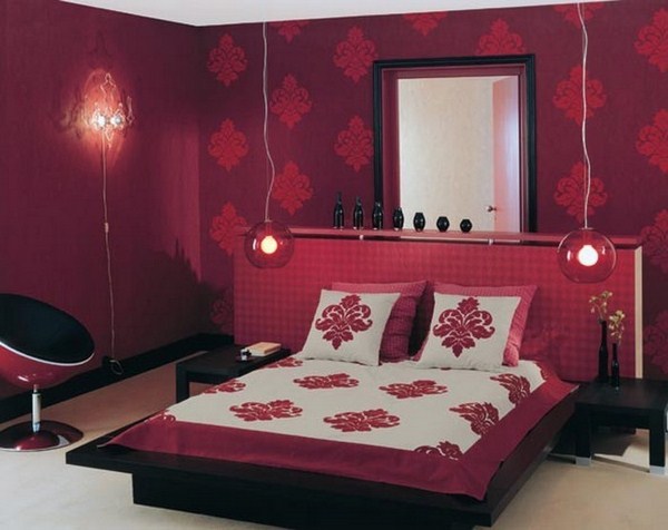 Red Bedroom Design Modern Equipment