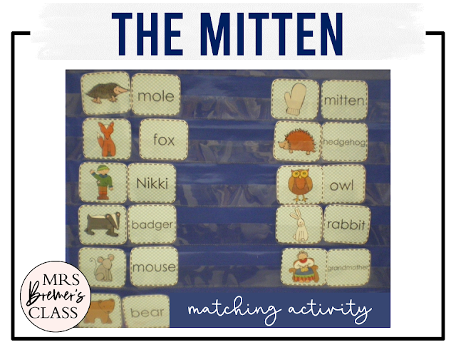 The Mitten Jan Brett book activities unit with literacy printables, reading companion activities, lesson ideas, and a craft for winter in Kindergarten and First Grade