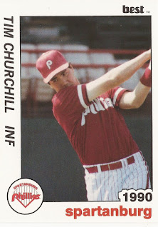 Tim Churchill 1990 Spartanburg Phillies card