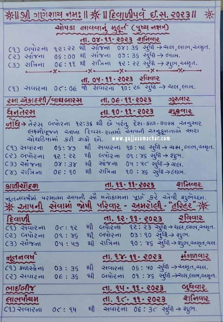 Gujarati tithi Calendar 2024 PDF