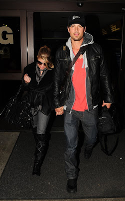 Fergie and Josh Duhamel arriving at LAX Airport