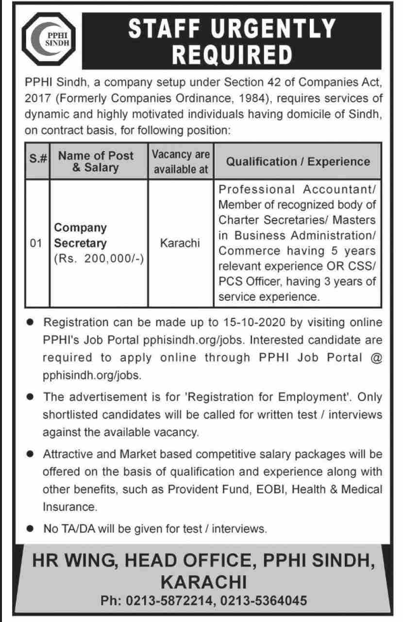 Peoples Primary Healthcare Initiative PPHI Jobs September 2020