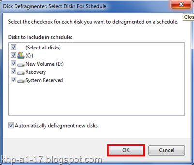 Select Disk Schedule