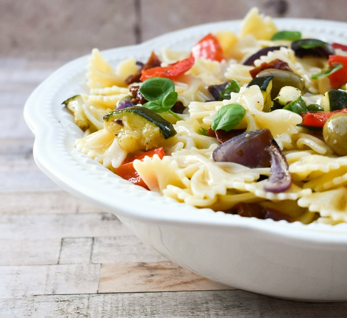 Roasted Vegetable Pasta Salad with Olives