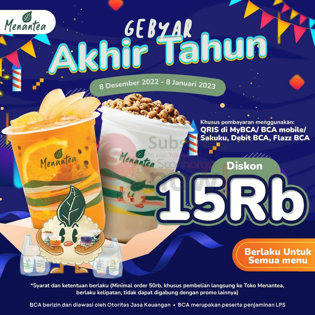 Promo MENANTEA BCA GEBYAR AKHIR TAHUN DISKON 15Rb