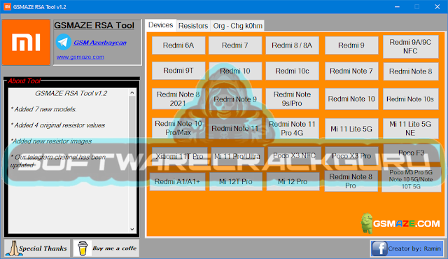 GsmAze RSA Tool V1.2 Hardware Method Repair Dual Sim [Redmi & Poco mobile]