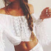 Boho adorable white lace crochet 